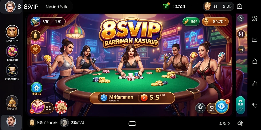 Tangkapan layar utama 8SVIP menampilkan gameplay kasino yang dinamis.
