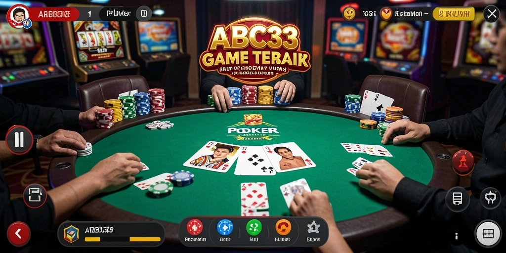 Tampilan menarik dari gameplay Poker di ABC33.