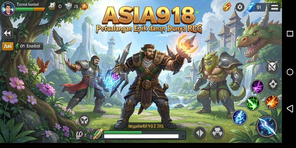 Screenshot ASIA918 menampilkan momen epik dalam pertarungan RPG yang seru.