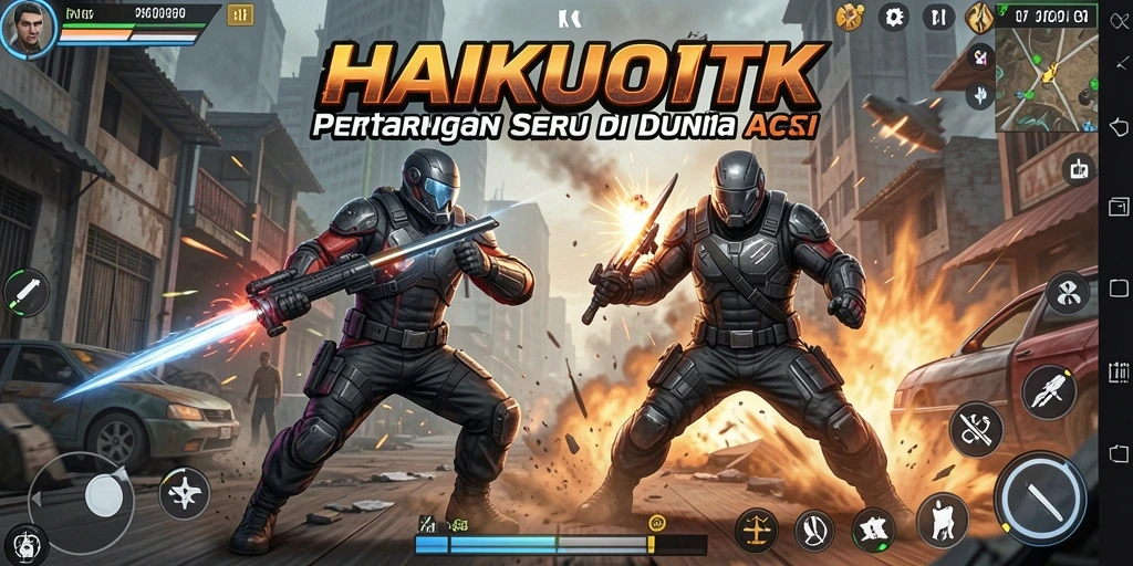 Screenshot menampilkan aksi seru dalam HAIKUOTK dengan efek visual menakjubkan.