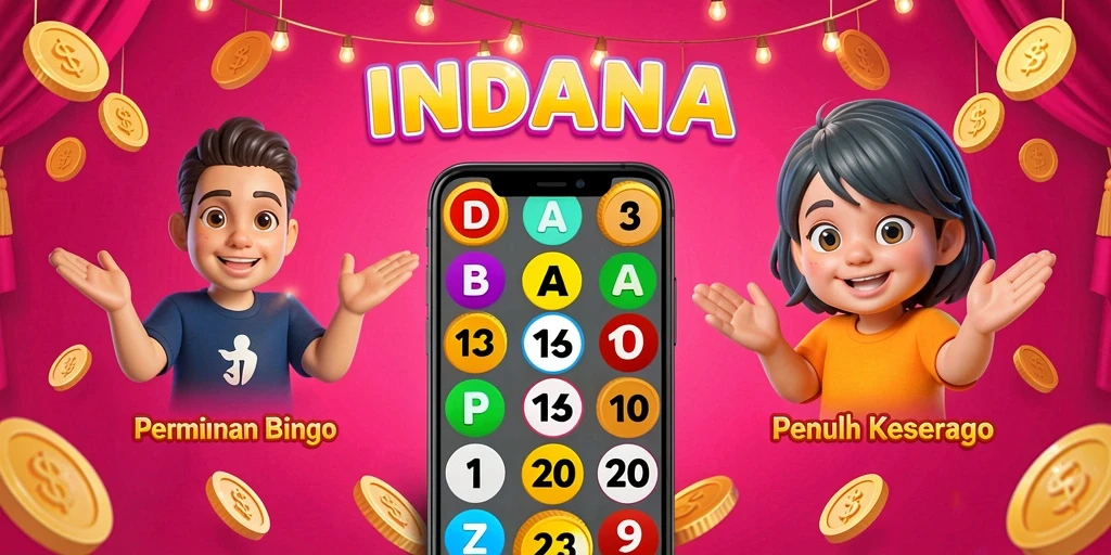 Screenshot game INDAAA menampilkan gameplay Bingo yang seru.