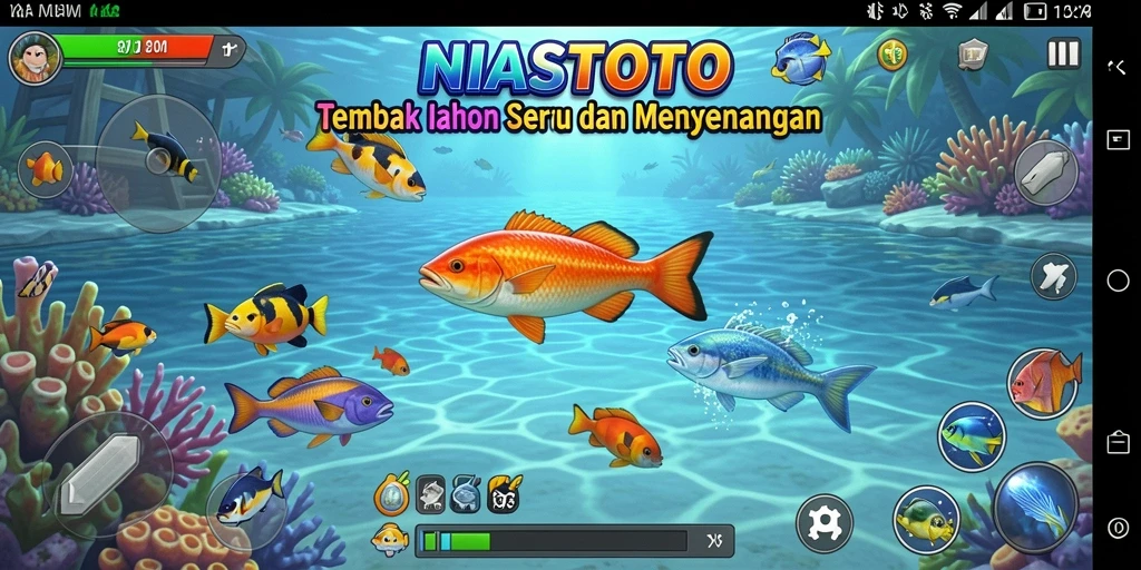 Gameplay seru di NIASTOTO dengan ikan berwarna-warni.