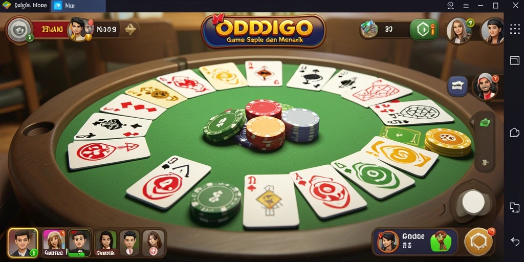 Screenshot gameplay menarik ODDIGO dengan fitur Gaple.
