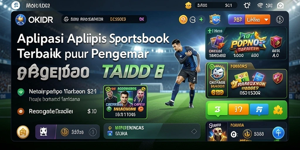 Tampilan antarmuka aplikasi OKIDR dengan fitur Sportsbook.