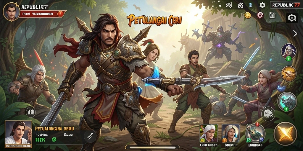 Tampilkan gameplay menarik dan petualangan seru dalam REPUBLIK77.