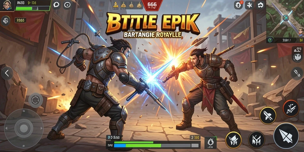 Screenshot gameplay intens di RR666, menunjukkan aksi Battle Royale yang menegangkan.