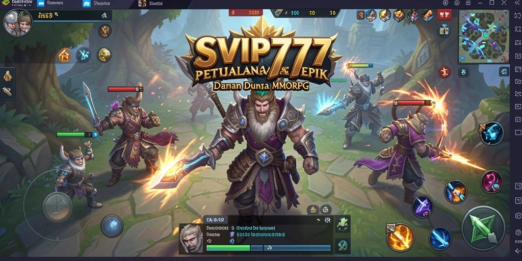 Gameplay mendebarkan dalam dunia MMORPG yang luas.
