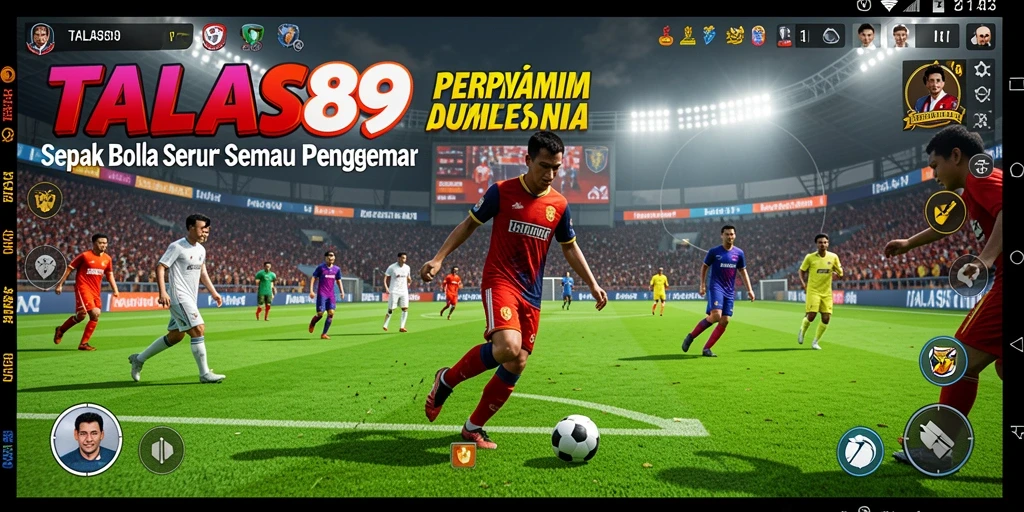 Tampilan gameplay <strong>TALAS89</strong> yang mendebarkan di lapangan sepak bola.