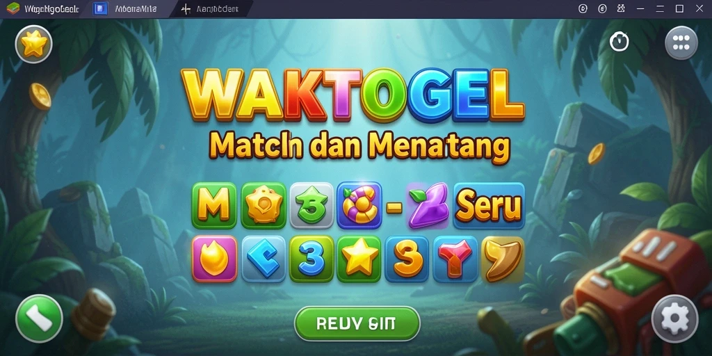 Tampilan gameplay seru di WAKTOGEL dengan tantangan Match-3.
