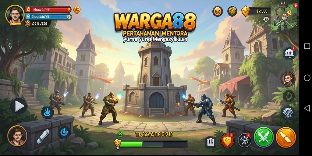 Tampilan menarik dari gameplay WARGA88 dalam Tower Defense.
