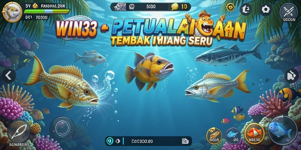 Tampilan gameplay seru permainan Tembak Ikan WIN33.