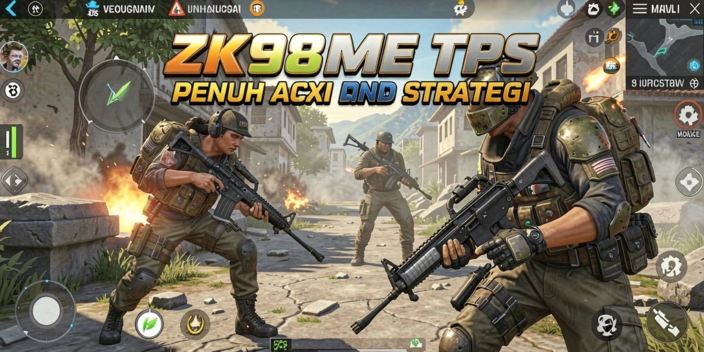 Tangkapan layar gameplay ZK988 yang menunjukkan aksi tembak-menembak seru.